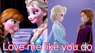 Love me like you do  frozen 2 elsa and anna beautiful amv edit l with lyrics ❄ [upl. by Artemahs]