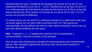 M2201  Metric Topology  Section 22  Homeomorphisms [upl. by Leirea]