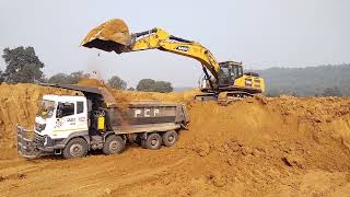 Eicher pro 8035 mining tipper loading sany excavator sy580hd [upl. by Viafore]