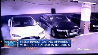 Tesla to investigate apparent Model S explosion in China [upl. by Kuhlman]