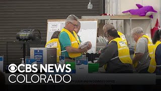 Arapahoe County Clerk and Recorders Office busy counting ballots on Election Day [upl. by Lusty]