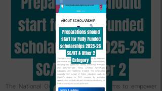 Preparation should start for National Overseas Scholarship NOS ytshorts shorts scholarship [upl. by Alvina]