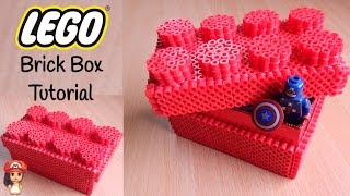 Perler Bead Lego Brick Box Tutorial [upl. by Ailemac]