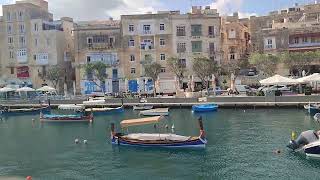 Ferry from Valletta to 3 Cities  Bormla Birgu Isla Malta [upl. by Nelleoj696]