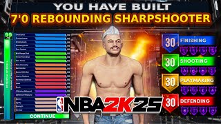 GAME BREAKING BEST 70 REBOUNDING SHARPSHOOTER IN 2K25  BEST CENTER BUILD FOR REP 2K25 [upl. by Yannodrahc]