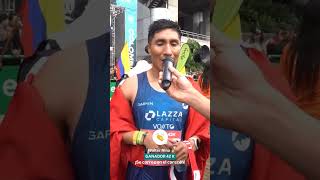 Walter Nina 🇵🇪🥇 Gana maratón de Medellín medellin walternina peru running marathon maraton [upl. by Aehsat]