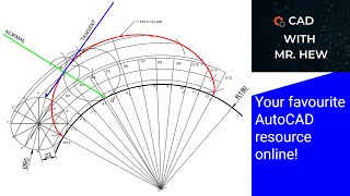 How to draw epicycloid Tangent and Normal AutoCAD Part 3 of 3 [upl. by Aerona]