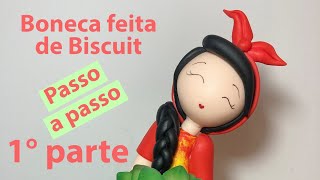 Boneca feita em biscuitiniciantes passo a passo 1° parte [upl. by Nylek806]