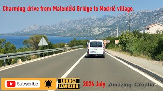 Charming drive from Maslenićki Bridge to Modrić village Croatia in summer 2024 July [upl. by Ariec523]