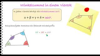 LernvideoWinkelsumme in einem Viereck [upl. by Burnett]