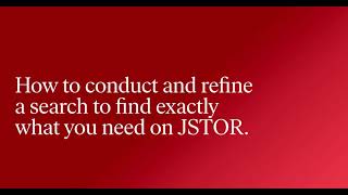 Find what you need quickly on JSTOR [upl. by Neenaj]