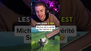 Amine trafique ca voix lorsqu’il est en live michou dit toute la vérité 😬😳 michou amine shorts [upl. by Adnorrehs409]