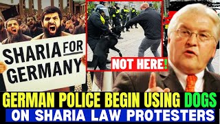 SHOCKING German Police Using DOGS on Sharia Law Protestors [upl. by Droffats]