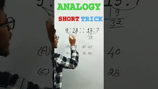 🔥ANALOGY REASONING SHORT TRICK  REASONING reasoningtrick viralvideo2024 ssccgl ssccpo ssc [upl. by Semadar967]