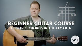 How to play chords in the key of G  Beginner Guitar Lesson Course [upl. by Nerrag]