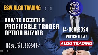 ESW Robo trading LIVE Market Analysis in BankNifty Algo Option Buying on 14NOV2024 [upl. by Assenal]