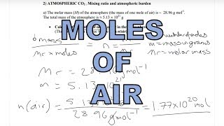 Calculate the number of moles of air in the atmosphere [upl. by Carmelle]