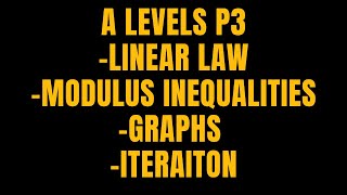 A LEVELS P3LINEAR LAWMODULUS INEQUALITIESGRAPHS [upl. by Anitselec58]