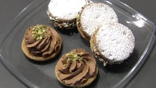 Biscotti di pasta frolla con mousse al cioccolato  Dolci facili e veloci [upl. by Ronoc]