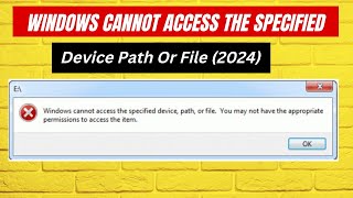 Windows Cannot Access The Specified Device Path Or File 2024 [upl. by Petronia]