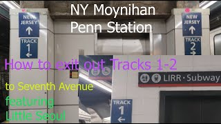 How to exit out to Seventh Ave from Tracks 12 NY Moynihan Penn Station feat Little Seoul v [upl. by Sisto667]