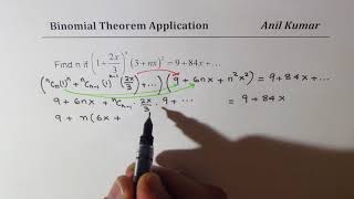 Find Binomial Term Number by Comparing Coefficients Find n if a  bn  8  84x [upl. by Adriano]