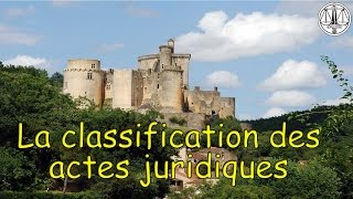 Classification des actes juridiques [upl. by Marashio]