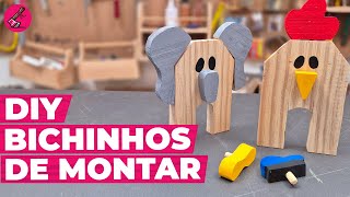 Aprenda a fazer BRINQUEDOS DE ENCAIXE de madeira  DIY [upl. by Leibman]