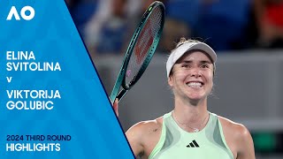 Elina Svitolina v Viktorija Golubic Highlights  Australian Open 2024 Third Round [upl. by Ecinereb]