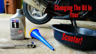 Scooter Oil Change  How To Change The Oil in Your Scooter  50cc and 150cc Scooters [upl. by Frodine338]