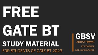 Free GATE Study Material  Gate Biotechnology 2023  GBSV [upl. by Tehc]