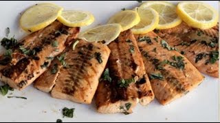 Grilled Salmon Recipe on a Kamado Style Ceramic Charcoal Grill [upl. by Earb]