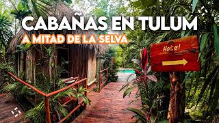 Hospedaje barato en TULUM ✅ Cabañas a mitad de la selva 🏕️ [upl. by Rialb422]