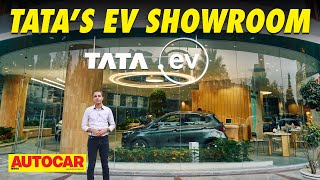 Tata EV showroom tour  Only EVs allowed  Walkaround  Autocar India [upl. by Trout]