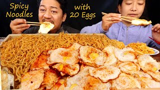 20 omelette and 8 pack spicy noodle eating challenge [upl. by Salene871]