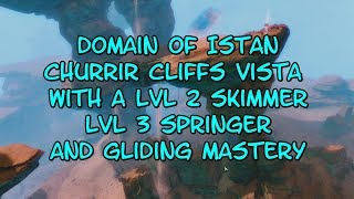 Guild Wars 2 Domain of Istan Churrir Cliffs Vista using springer skimmer and gliding [upl. by Ellened]