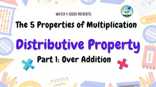 Distributive Property  Over Addition  The 5 Properties of Multiplication  Math Homework Help [upl. by Binnings850]