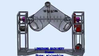 V Blender Intensifier Bar Construction 3D working Video for powder mixing production [upl. by Aufa]