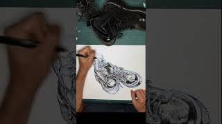 boots inking process art foryouart artinprogress inking ink inktober ytshort yt comics [upl. by Aetnahs]