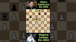 525 Elo Magnus Carlsen vs Hikaru Nakamura chess game [upl. by Iztim436]