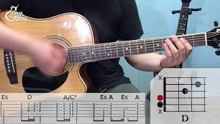 그랩더기타 Back In Black  ACDC Acoustic Guitar Tutorial통기타 강좌 [upl. by Honebein325]