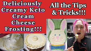 Keto Cream Cheese Frosting Recipe Keto Easter RecipeBunny Cake Tutorial [upl. by Maribel320]