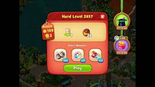 Gardenscapes Level 2857 With No Boosters  Hard Level [upl. by Eerak]