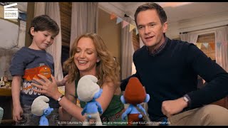 The Smurfs 2 The Smurfs appear in Patricks apartment HD CLIP [upl. by Lyrehc]