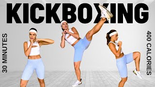 INTENSE 30 MIN KICKBOXING CARDIO WORKOUT  Burn 400 Calories  No Equipment [upl. by Fraser]