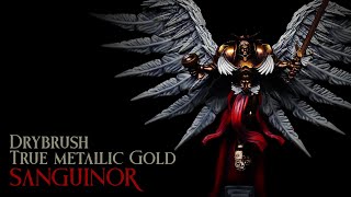 How to Drybrush TMM True Metallic Metal Gold  Blood Angels Sanguinor [upl. by Deny]