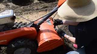 Husqvarna 650 RTT Tiller  Adjusting the till depth [upl. by Hiltner712]