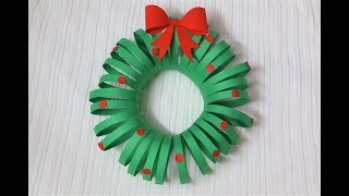 Easiest DIY Christmas Wreath  Paper Crafts  Christmas Decorations  Little Crafties [upl. by Ordnazil978]