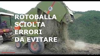 Trattori al lavoroDisastro Rotopressa sputa balla sciolta di fieno rotoballa [upl. by Allebram]