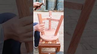 Three legs stool assembling woodworking [upl. by Eendyc]